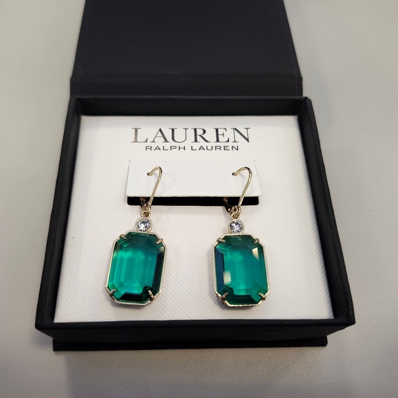 Ralph Lauren Jewelry - NWT Ralph Lauren Gold-Tone Gold-Tone Pavé & Color Light Gree Stone Drop Earrings